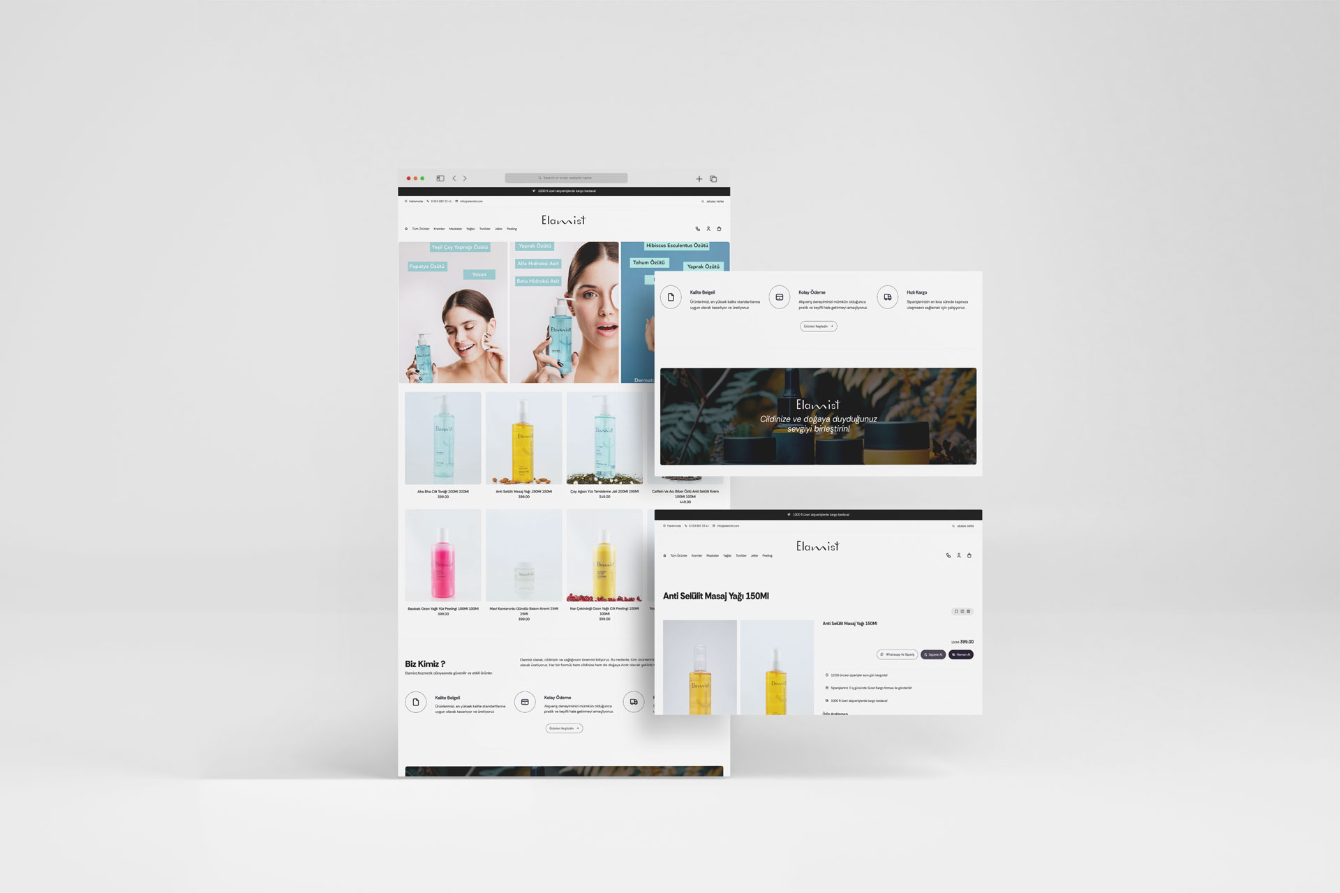 Elamist Kozmetik Web Sitesi Tasarımı